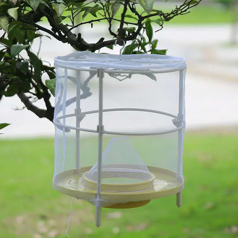 

1PCS Pest Control Reusable Hanging Fly Catcher Killer Flies Flytrap Cage Net Trap Garden Home Yard Supplies Fly-catching Device