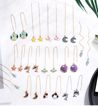 

Cute cartoon ear line starfish universe girl series cute earrings ins animal earrings