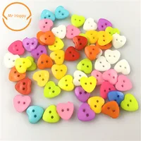 100pcs 11mm small Heart Resin Buttons Mixed Colors two holes for Sewing or Scrapbooking 1