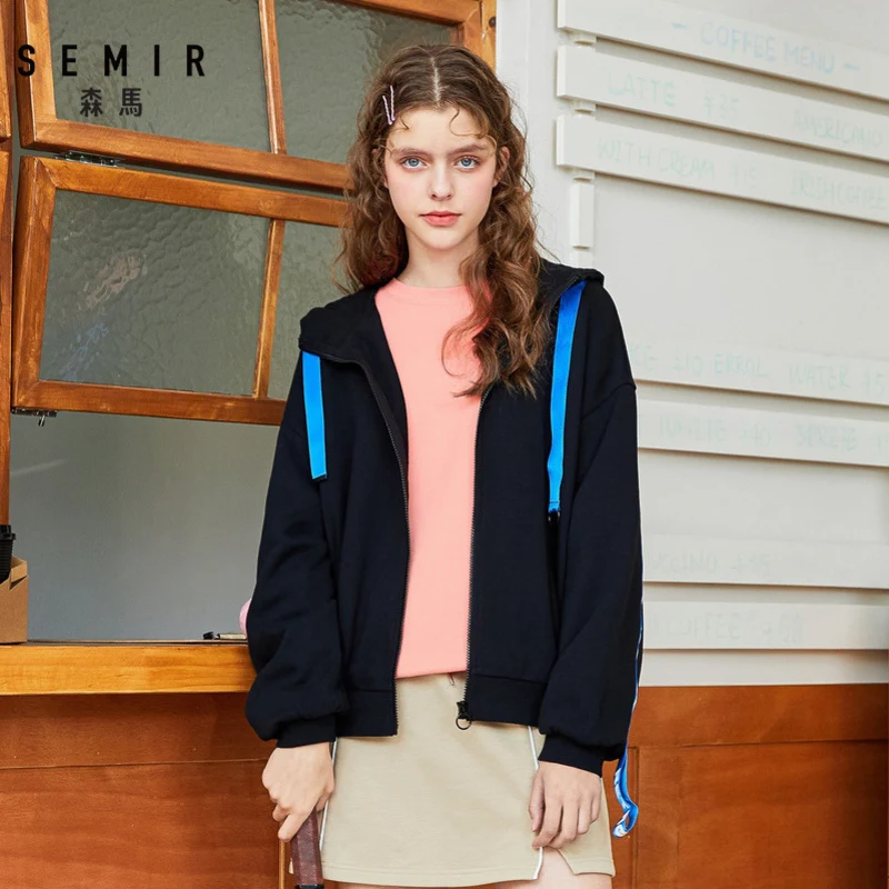 SEMIR Женская Весенняя куртка 2020 Новая модная кардиган с капюшоном свободная