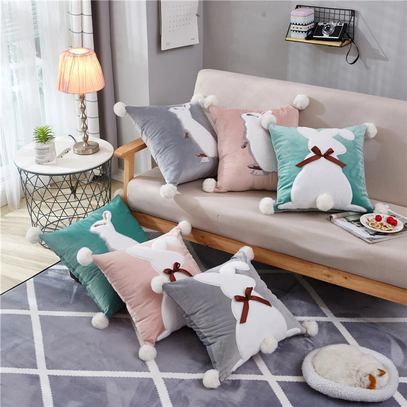 

Pure color Square cotton pillow Bolster/Bolster (including core) Animal style Lace pillow case Polypropylene cotton pillow core