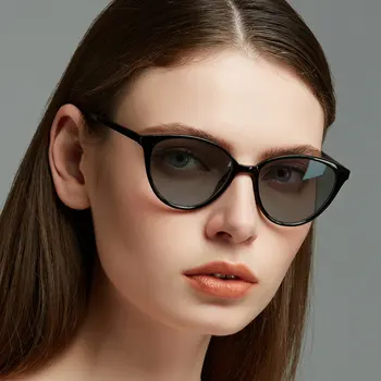 

Fashion trendy wild reading glasses retro large frame discoloration reading glasses multifunctional lens sunglasses