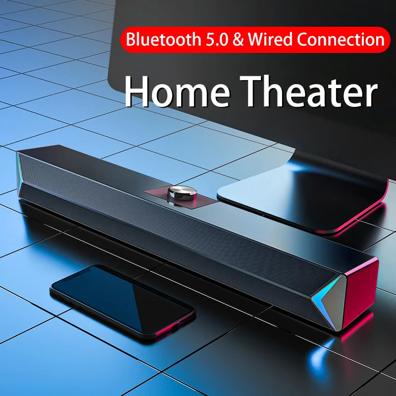 

D6 Speakers TV Sound Bar USB Wired and Wireless Bluetooth Home Theater FM Radio Surround SoundBar for PC TV Speaker for Computer