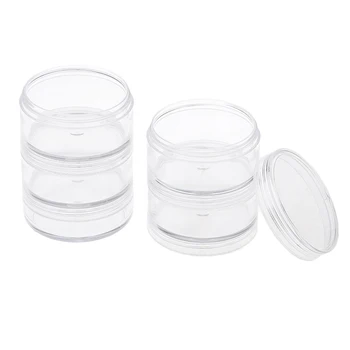 

Storage Stackable Interlocking Clear Containers 5 For Beads Crafts Findings
