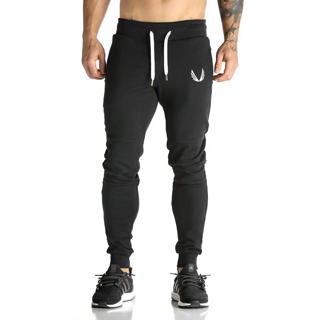 

ASRV Wing Embroidered Men Fitness Sports Sweatpants Elastic Elasticity Sweatpants MEN'S Sports Trousers