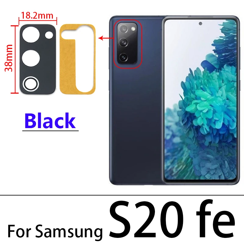 New Camera Glass Lens For Samsung Galaxy S20 FE Back Rear Camera Lens With Sticker Adhesive Black / Green / Brown iphone mobile frame Housings & Frames