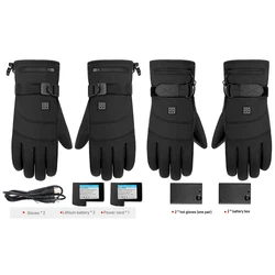 Winter Gloves Electric Heated Gloves Waterproof Windproof Cycling Warm Heating Screen USB Powered Heated Gloves Christmas Gift