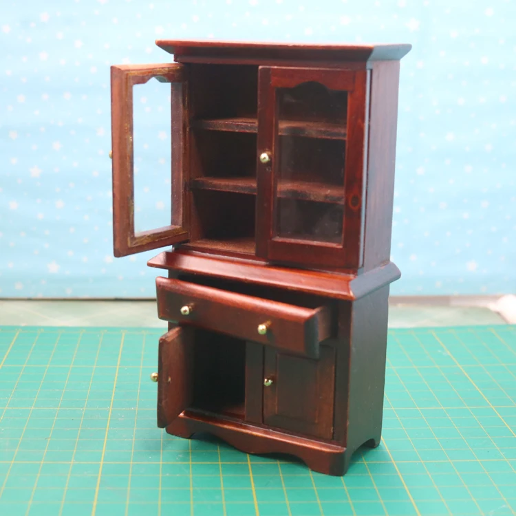 M02-X056 детский подарок игрушка 1:12 кукольный домик мини миниатюрная мебель rement коричневый цвет шкафчик для овощей 1 шт