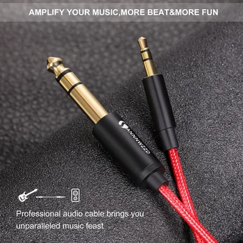 

Guitar Cable 3.5mm to 6.35mm Adapter Aux Cable For Cellphone Computer Amplifier Speakers 3.5 Jack To 6.5 Jack Male Audio Cable