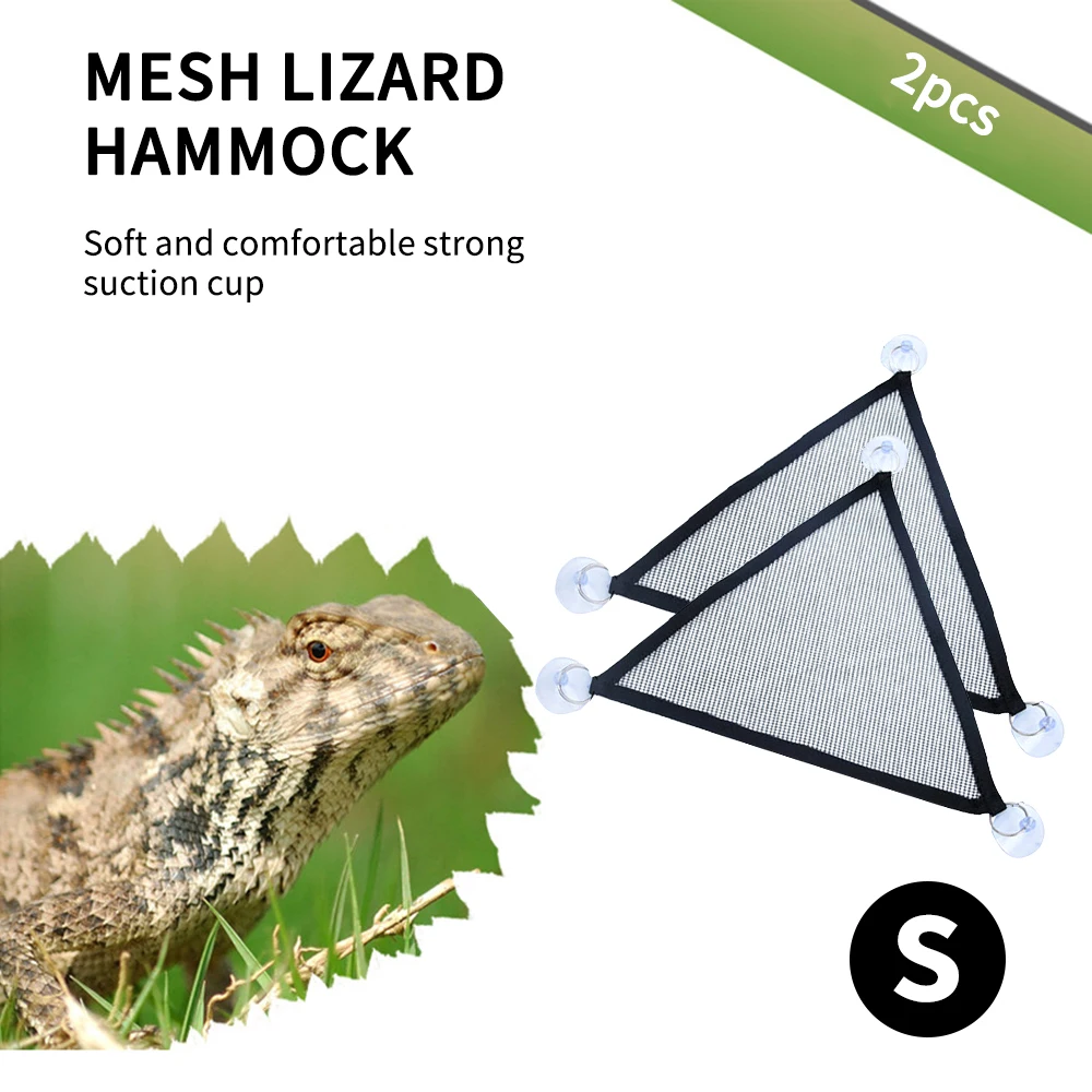 2pcs Breathable Mesh Reptile Pet Hammock Cot Lizard Hanging Bed For