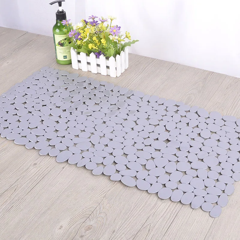 PVC Anti Slip Bath Mat Pebble Environmental Bathroom Non-slip Rectangular Shower Stone Rugs Massage Carpet Foot Pad | Дом и сад