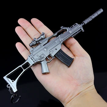 

20CM G36C SVD AWM 98K Key Chain PUBG CS GO sniper rifle Model Guns Metal Gun Military Collect Toys For Children Gifts Keyring