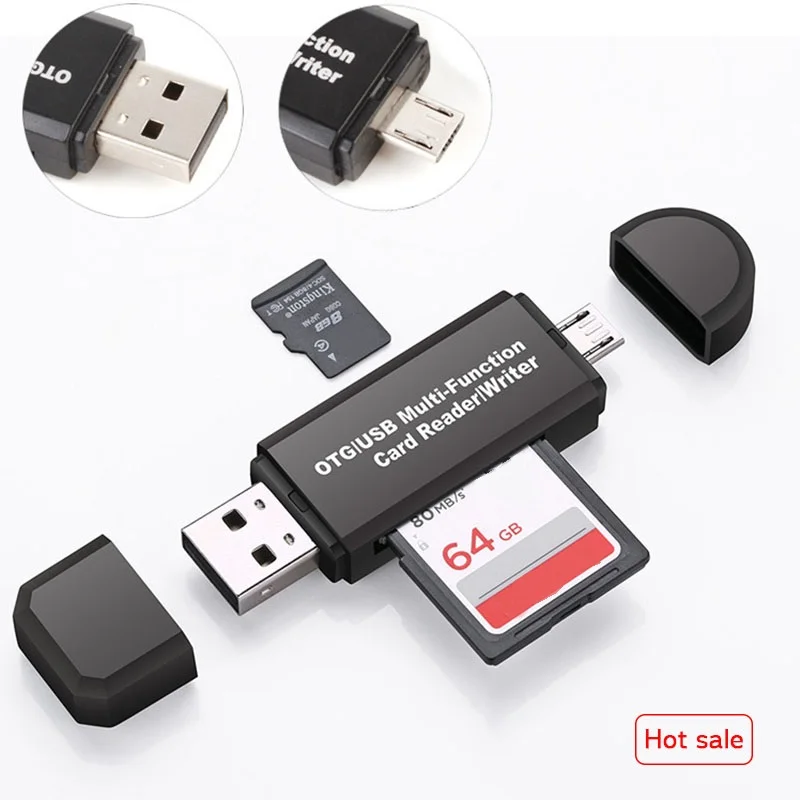 

Type C & Micro USB OTG Card Adapter 3 In 1 USB-C Reader Flash Stick TF Read Plug For Mobile Phone PC Mac Computer