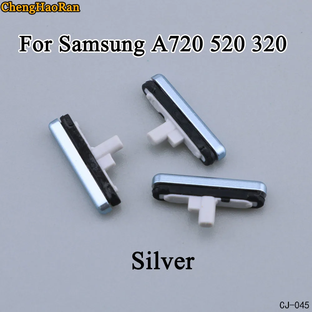 ChengHaoRan 1 комплект для samsung Galaxy A720 520 320 чехол для телефона гибкий шлейф для громкость, выключение звука Кнопка сбоку запасные части для замены - Цвет: A720 520 320-Silver