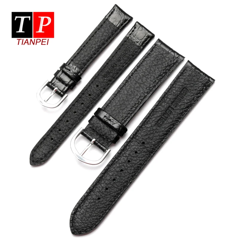 Ремешок из натуральной кожи для часов casio MTP 109 сменный Браслет черной воловьей