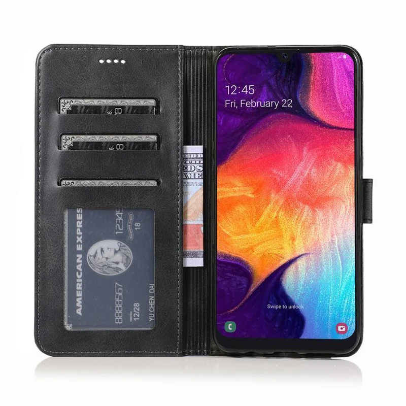 Чехол для samsung Galaxy A50, Роскошный чехол на магните с откидной крышкой и подставкой, простой кожаный чехол для телефона s, чехол для samsung A 50