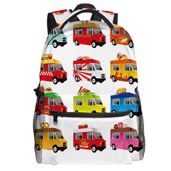 

Food Truck Backpack College Students Wear Resistance Laptop Backpack Book Bag Casual Sports Bags School Bag