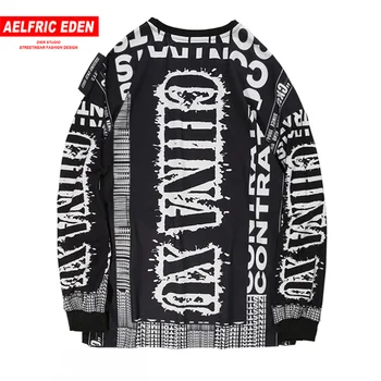 

Aelfric Eden Dark Hip Hop Letter Graffiti Men Sweatshirts 2020 Harajuku Fashion Streetwear Hip Hop Casual Cotton Male Pullovers