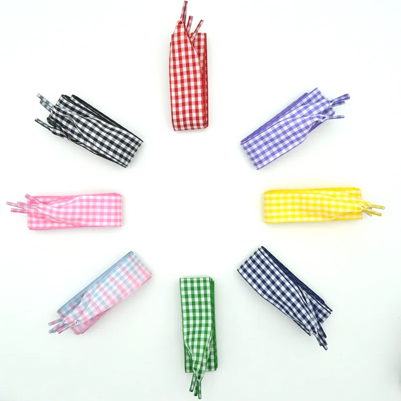 2.5 cm British Style Lattice Shoelaces Women Men Printing Sports Casual Basketball Shoes Laces shoe laces shoe accessories