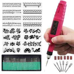 Mini Kit d'outils de gravure pour bricolage, stylo de gravure Miniature, Kit d'outils de gravure Vibro pour métal, verre, céramique, plastique, bijou en bois 