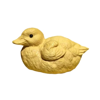

1PC Home Decor Adornment Wooden Chick Duck Ornament Duck Desktop Wooden Crafts For Home Bookstore Decoration Maison Yellow