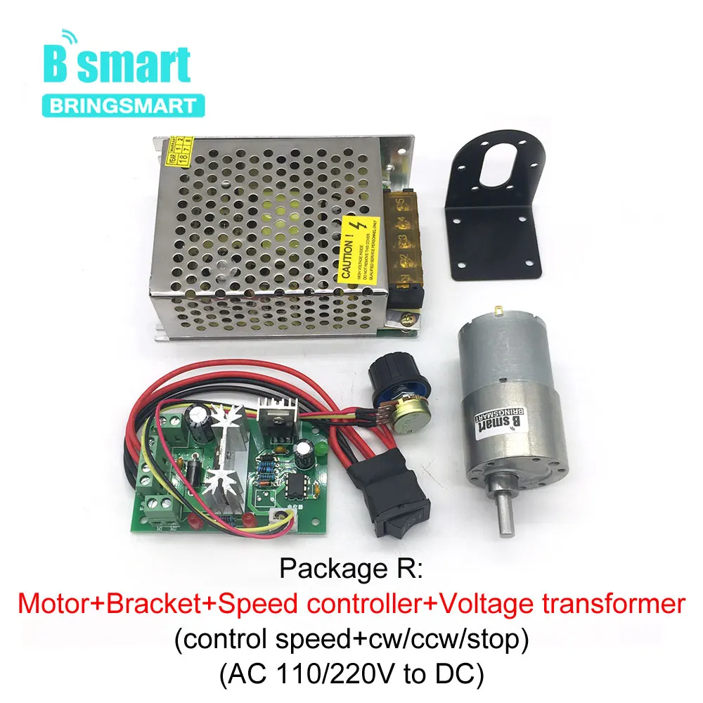 Bringsmart JGB37 3530 12В маленький DC мотор редуктор 24В коробка передач Реверсивные