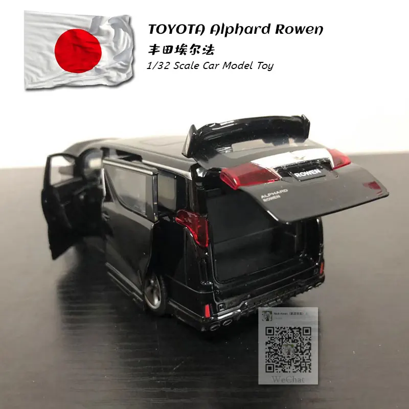 JK 1/32 Scale Sound&Light Car Model Toys TOYOTA Alphard Rowen MPV Diecast Metal Pull Back Car Model Toy For Gift,Kids,Collection