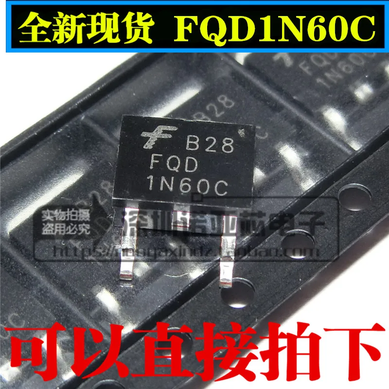 10 шт./лот FQD1N60C 1N60 FET MOS 1A 600V патч к-252 n-канал