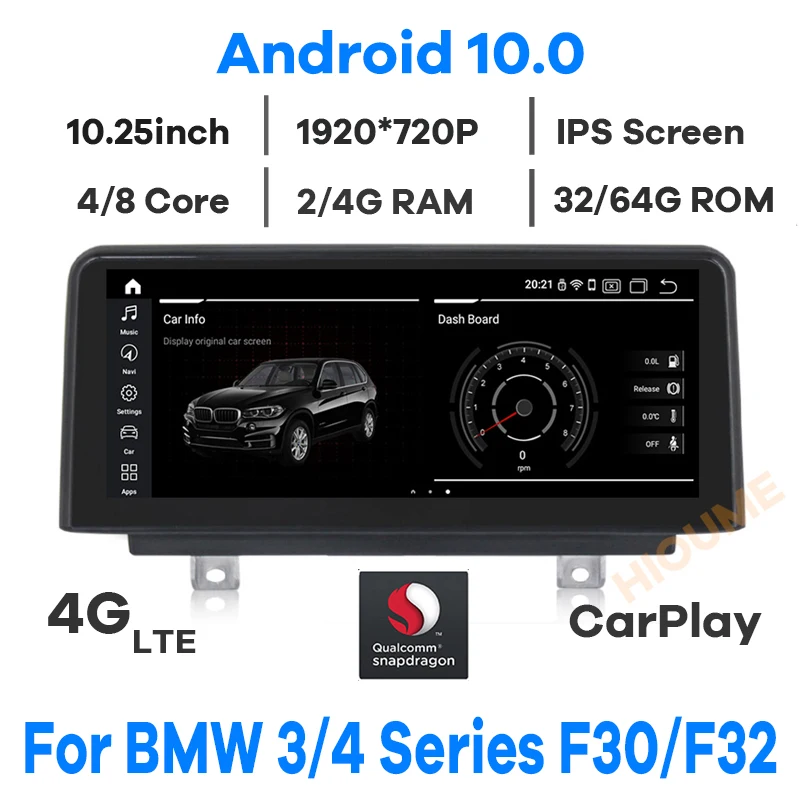 Автомобильный мультимедийный плеер Qualcomm Android 10 0 GPS-навигация для BMW F30 F31 F34 F32 F33 F36