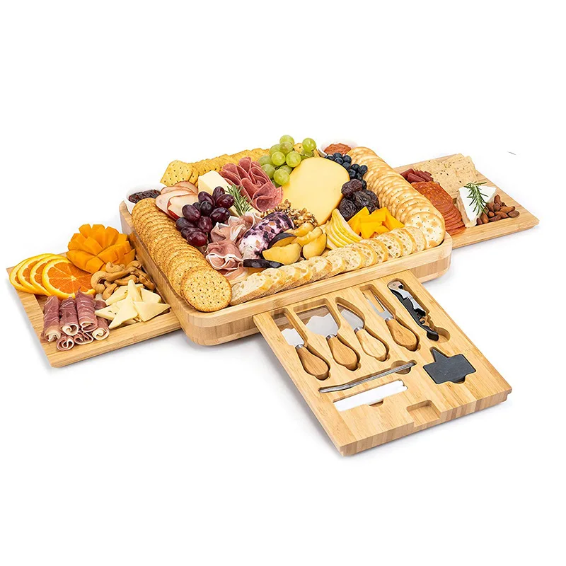US $115.37 Bamboo Cheese Board Cheese Board Bread Pizza Tray Rectangular Steak Pallet Baking Tools Cutting Board