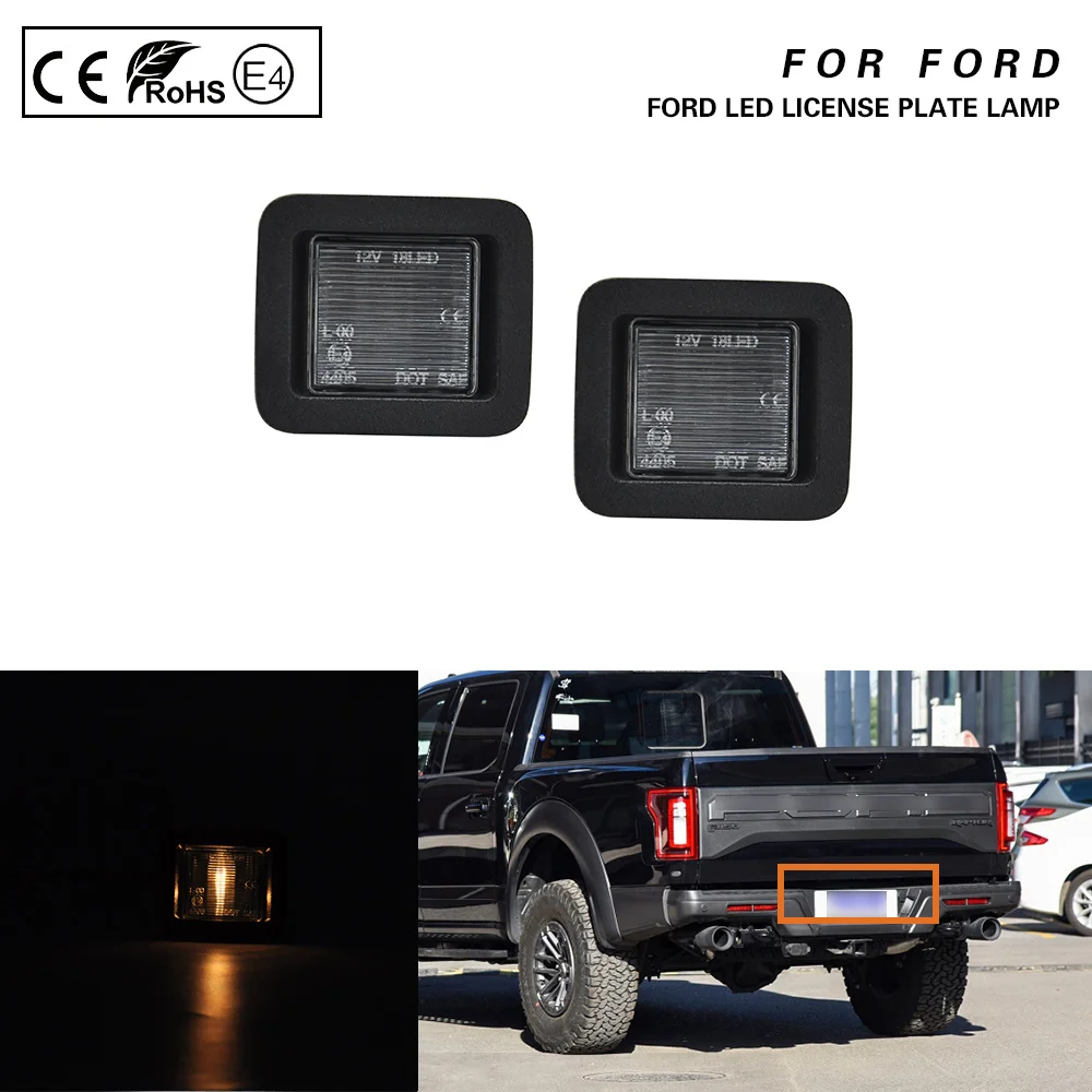 

2pcs OEM style+two bulbs License Plate Lights Number Plate Lamp For FORD F150 2015-