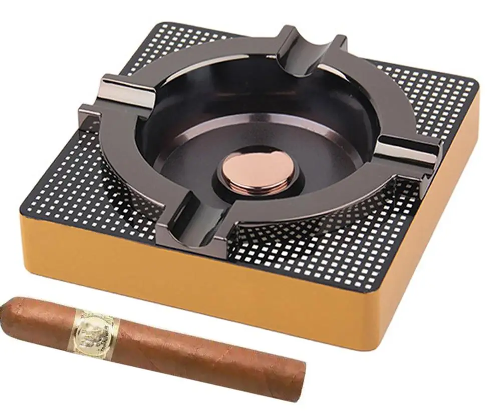 Автомобильный ashtrayCigar Металлическая Пепельница на открытом воздухе сигарная пепельница для сигарет для внутреннего дворика/дома/настольный светильник Современный пепельницы-(квадратный легированная сталь