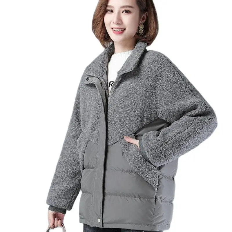 

Куртка женская хлопковая, с подкладкой из овечьей шерсти, на осень и зиму, 2021