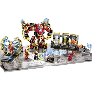 

2IN 1 Avengers 4 Iron Man Laboratory Gnaku Building Blocks Bricks Boy Toys