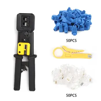 

Cat6 Cat5 RJ45 Crimper Crimping tool set network cable crimping pliers network lan Tool Kit Network Cable Pliers black
