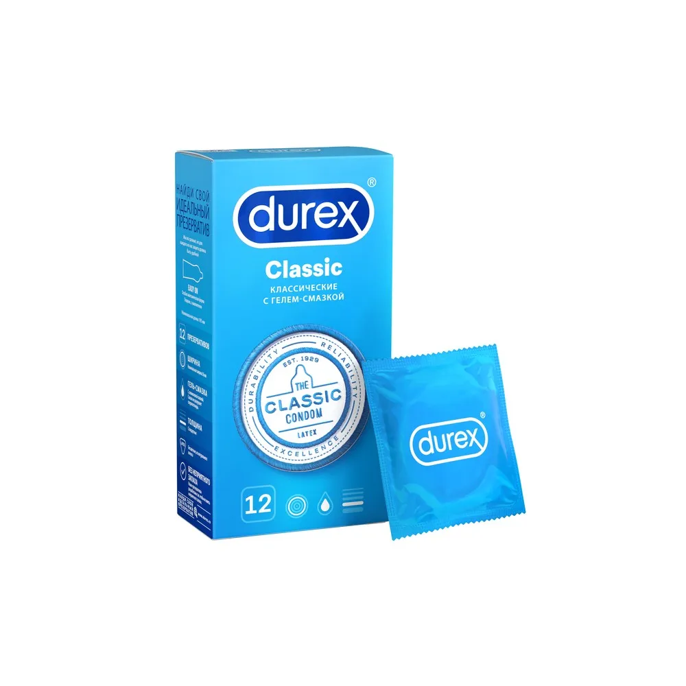 Презервативы DUREX Classic классические 12 шт | Красота и здоровье