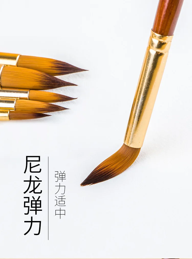 ZHONGSHENG наборы для рисования 6204 фломастеры с острым носком нейлон акварельные кисти для масла живопись круглый носок ручка пигмент Рисование ручка 6
