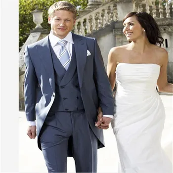 

Customized Man SuitsTailcoat Brightness Groomsmen Peak Lapel One Button Tuxedos Men Suit Maillot Homme (Jacket+Pants+Vest)