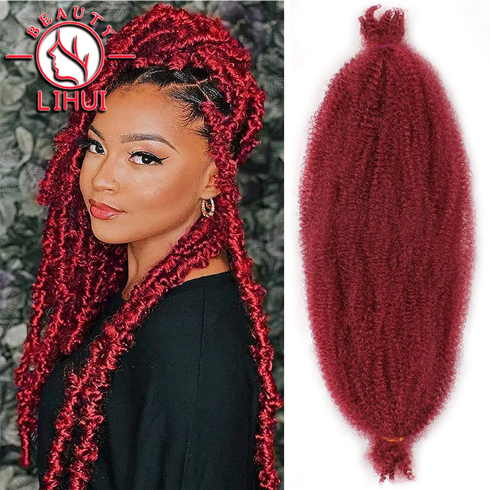 Long Marely Braids Fluffy Afro Kinky Curl Twist Crochet Braid Hair Yaki  Curl Crochet Synthetic Braiding Hair 28inch Lihui - Synthetic Braiding Hair(for  Black) - AliExpress