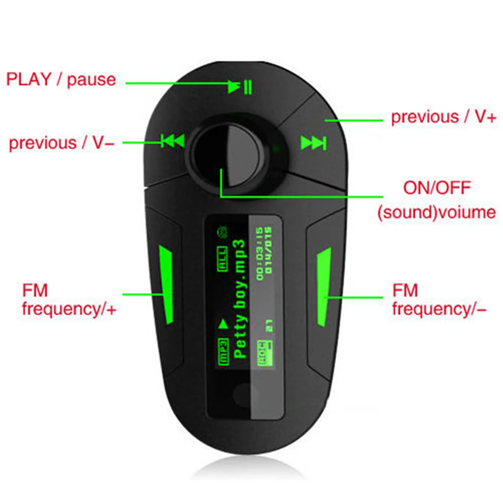 Автомобильный комплект MP3-плеер беспроводной FM USB передатчик SD MMC Красный ЖК Авто Аудио плеер дистанционное управление