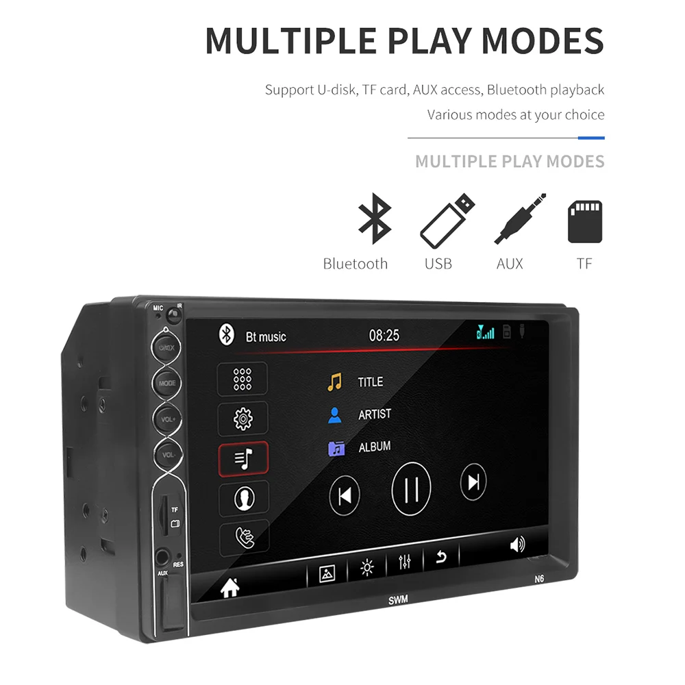 2 Din Автомобильный мультимедийный MP5 плеер 7 дюймов HD Bluetooth Сенсорный экран Авто