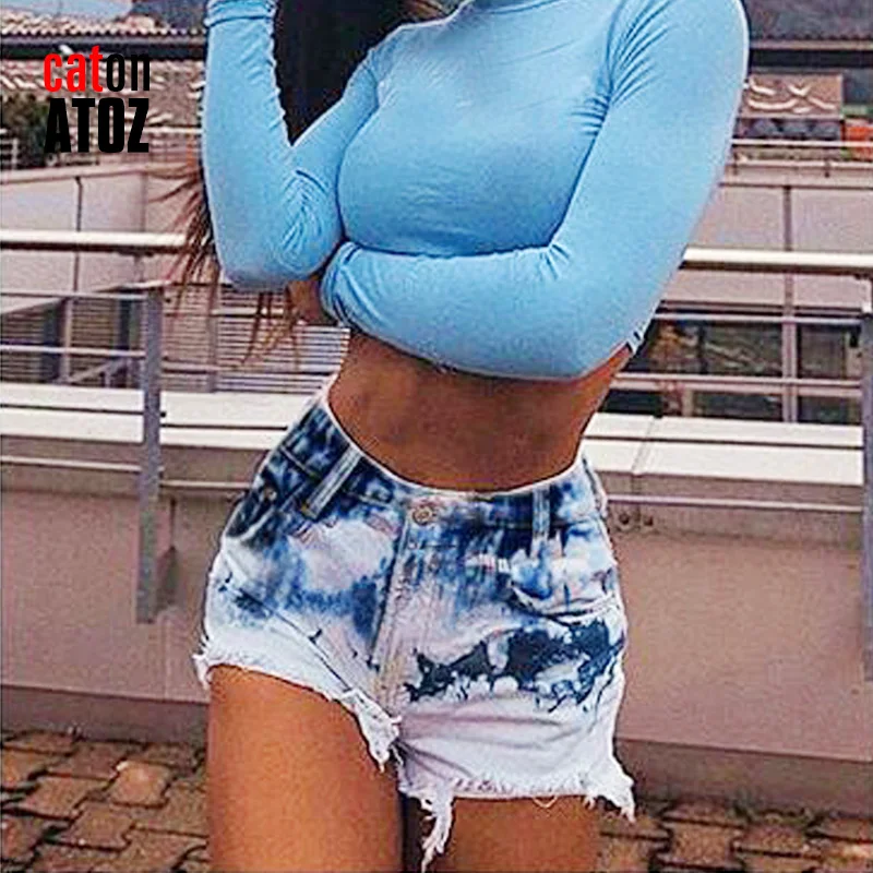 Женские джинсовые шорты catonATOZ винтажные рваные с бахромой сексуальные высокой