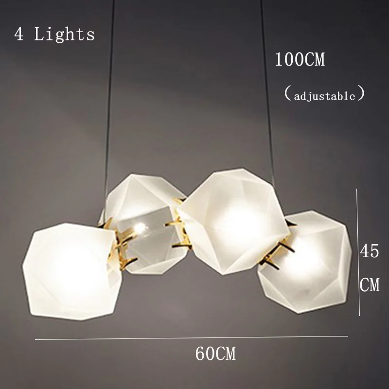 4 Lights Современные подвесные светильники колодцы матовое стекло DNA Led подвесные лампы скандинавские Роскошные гостиная столовая подвесные светильники - Цвет корпуса: 4 Lights