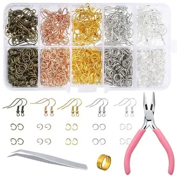 

24000pcs Assorted Earring Hardware Big Ear Hooks + Jump Rings Earring Making Supplies Kit Alloy Jewelry Accessories