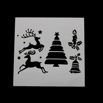 

DIY Craft Christmas Elk Tree Layering Stencils For Walls Painting Scrapbooking Stamp Album Decor Embossing Paper Card Template