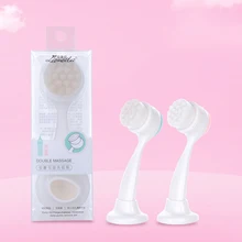Двухсторонняя силиконовая щётка для очищения лица портативная вибрационная Массажная чистка лица средство для мытья лица средство для ухода за кожей