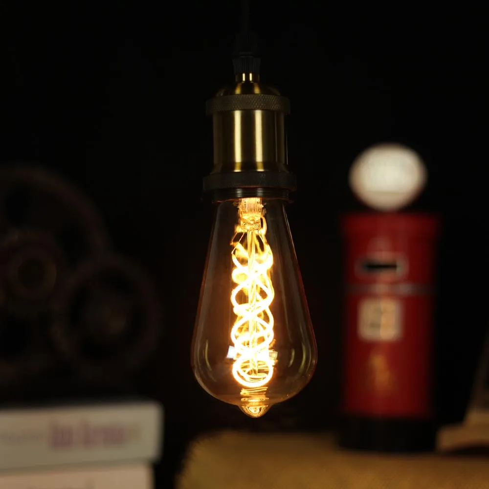 

Retro Edison Bulbs ST64Heart Spiral LED Filament Bulb Dimmable Lamp Decorative Light Bulbs