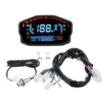 

Hot New Motorcycle Instruments 1pc Universal Digital LED LCD Display Speedometer Professional Motor Odometer Gauge