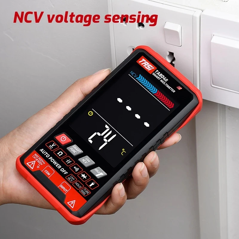 TASI TA804AB DIGITAL MULTIMETER Professional Auto Tester Multimeter HD Color Screen Ultrathin Intelligent OHM NCV Voltage Meter