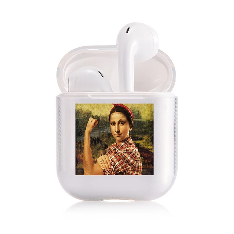 I050089 Забавный чехол знаменитостей для наушников Apple airpods, чехол Mona Lisa Jesus Van Gogh Bluetooth Pop AirPods, прозрачный жесткий чехол - Цвет: I050089